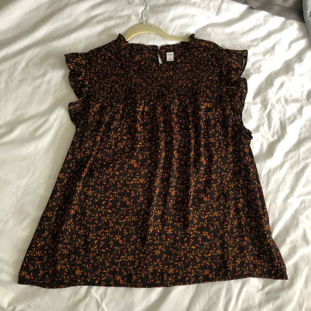 Crepe Cap Sleeve Fall Blouse